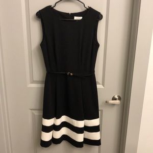 NWOT Striped Dress with Belt Calvin Klein